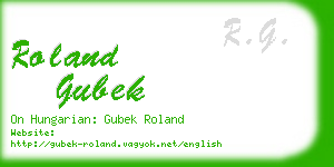 roland gubek business card